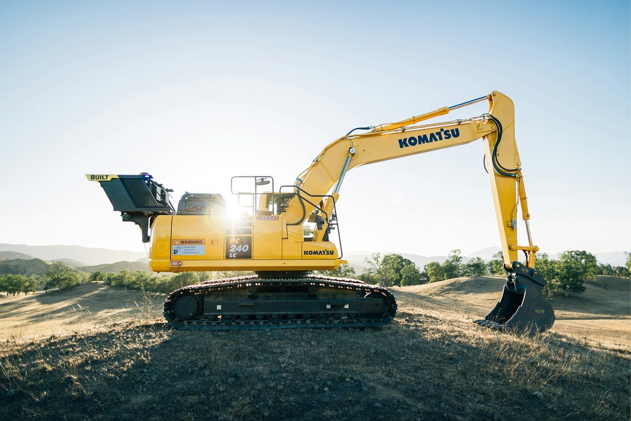 Heavy excavator staged for underground construction work